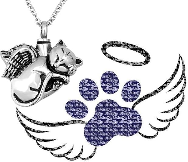 Cute Angel Cat Pet Urn Necklace for Ashes Cremation Jewelry Memorial Animal Stainless Steel Pendant Ashes Holder Keepsakes Jewelry - Image 4