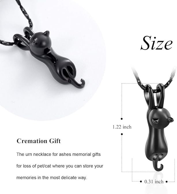 Pet Cremation Jewelry for Ashes Memorial Ash Jewelry Keepsake Cat Urn Pendants for Animal Ashes Necklace - Image 5