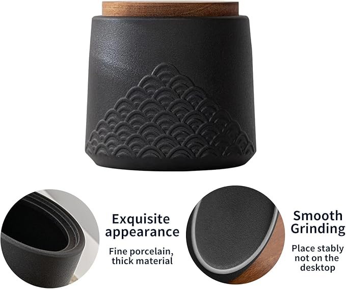 Black Small urn Ashes Keepsake - Decorative Ceramic Small urn for Human Ashes, Adult Funeral Memorial Tiny urn, Sea Wave pet urn-Qnty 1 - Image 6