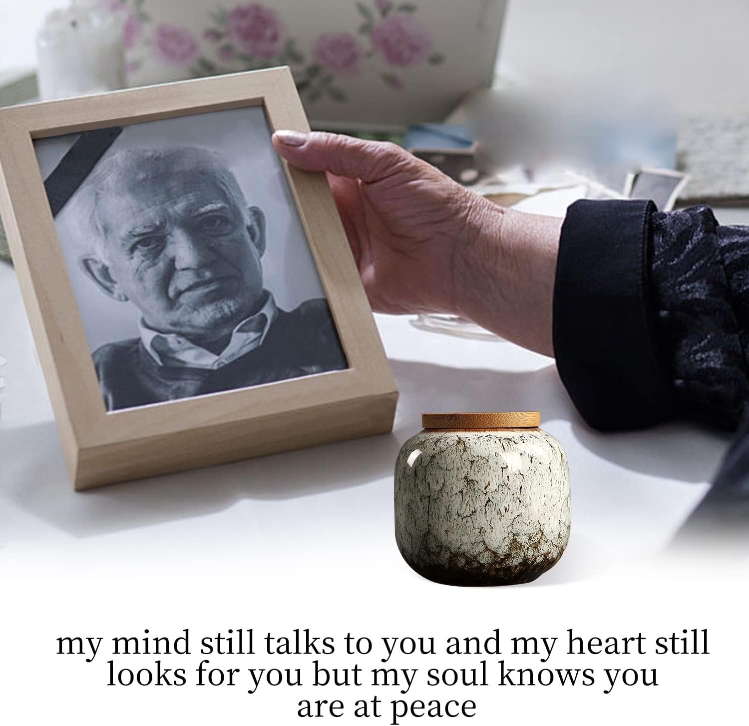 Small Urn for Human Ashes - Ceramic Decorative Token Funeral Mini Urns, for Adult, Child, and Pets, Honor Your Loved One Lost - Image 3