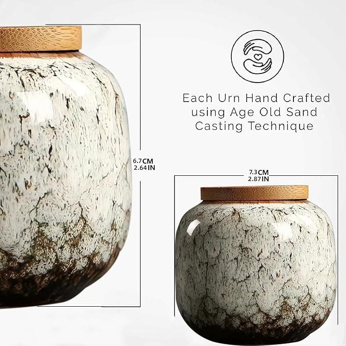 Small Urn for Human Ashes - Ceramic Decorative Token Funeral Mini Urns, for Adult, Child, and Pets, Honor Your Loved One Lost - Image 6