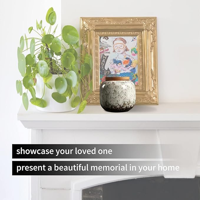 Small Urn for Human Ashes - Ceramic Decorative Token Funeral Mini Urns, for Adult, Child, and Pets, Honor Your Loved One Lost - Image 4